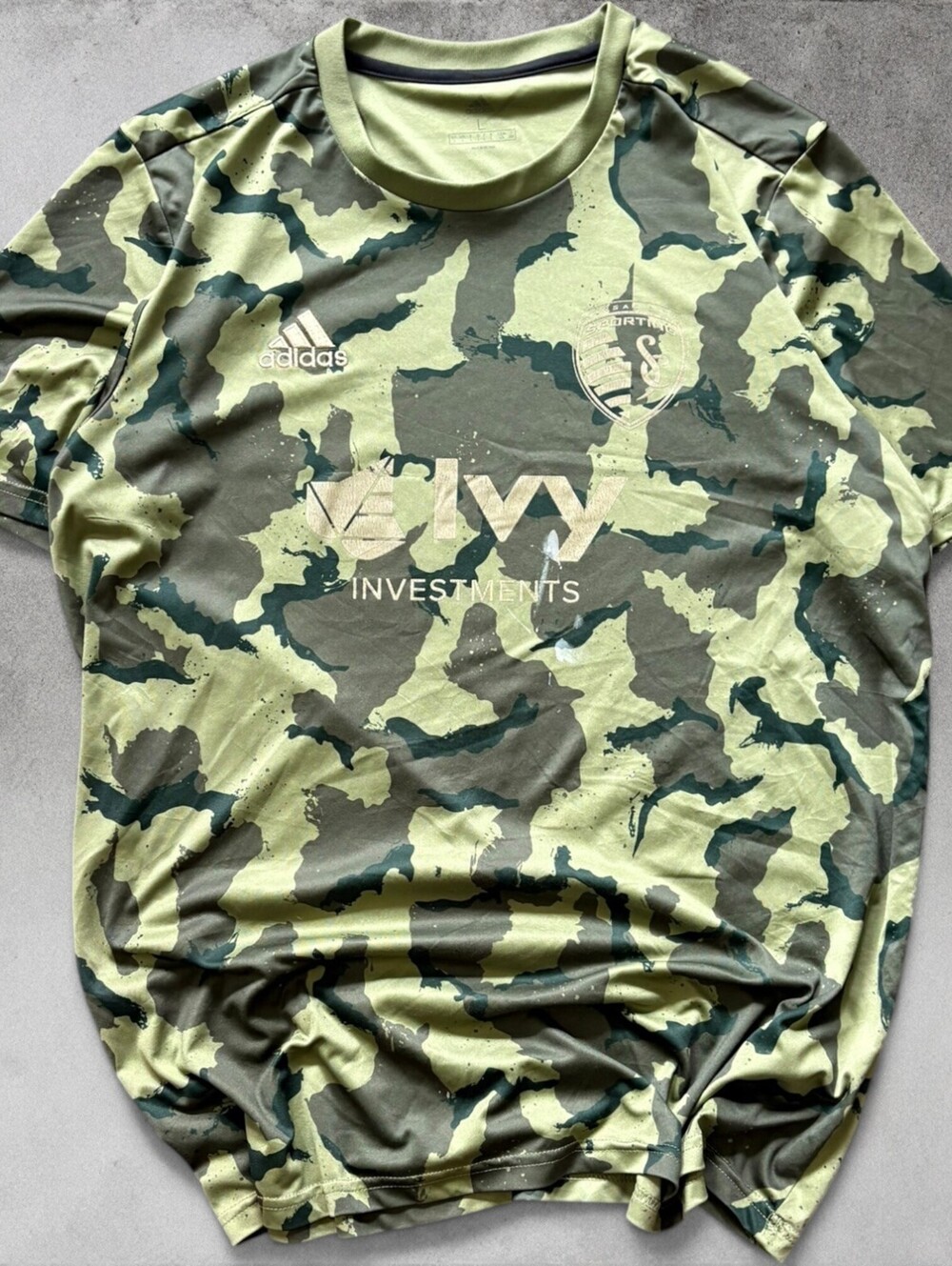 Sporting Kansas City MLS Army Camo Adidas Soccer Football Jersey Size Mens Large